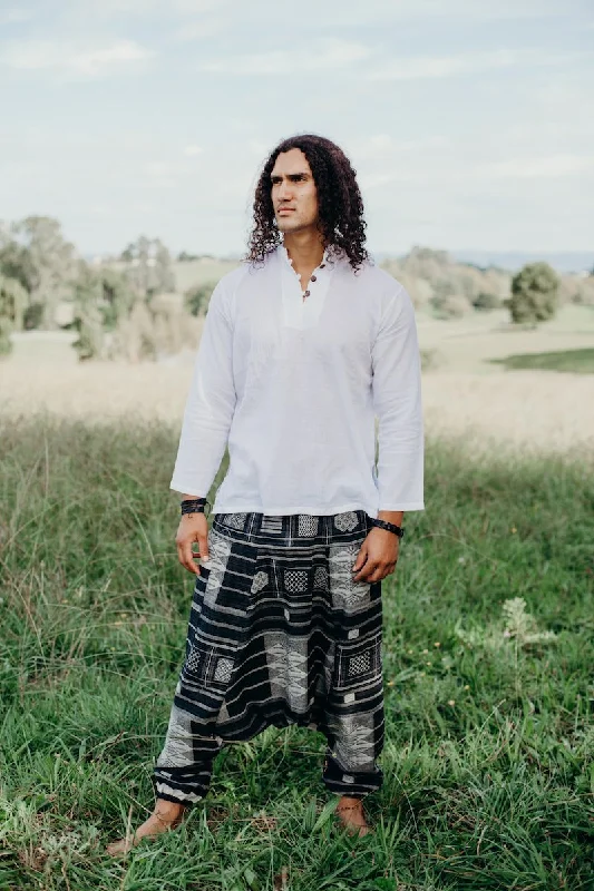 Men's Low-Waisted Pants for a Casual VibeGeo Cotton Harem Pants