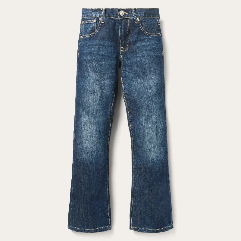 Casual Men's Jeans1014 Fit Semi-Destructed Wash Jeans