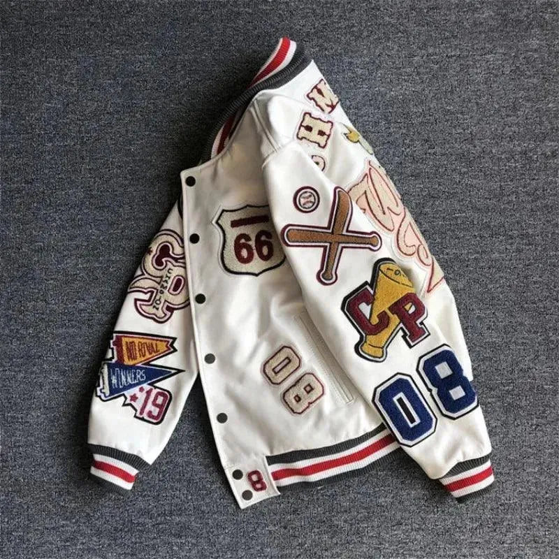 Men's Coats with Fur TrimMen's Y2K Retro Varsity Jacket