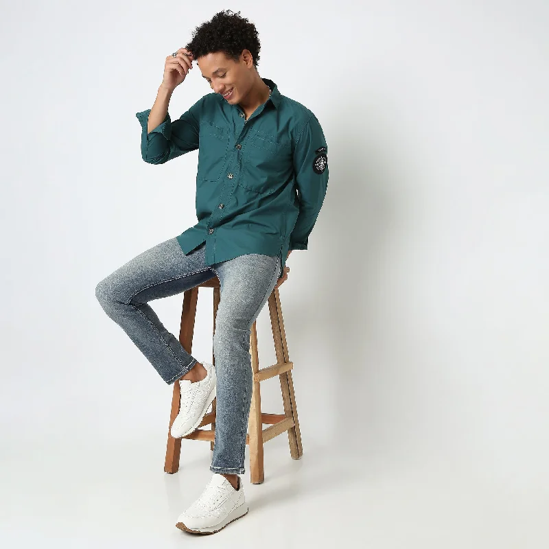 Men's Pants with Welt PocketsParachute Oversized Regular Fit Solid Shirt !!! Trendy & Stylish