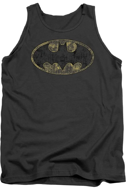 Men's Shirts with Graphic PrintsBatman Tattered Logo Adult Tank Top