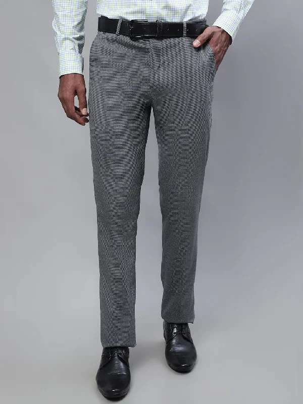 Men's Custom-Fit Pants for a Personalized TouchMen's Smart fit Flat front Grey Houndstooth Trousers Men's Custom-Fit Pants for a Personalized TouchMen's Smart fit Flat front Grey Houndstooth Trousers