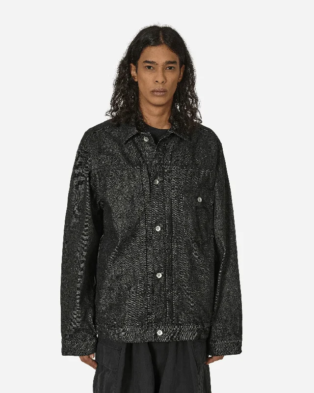Men's Coats with Reflective StripesBEYONDEXX Denim Jacket Black