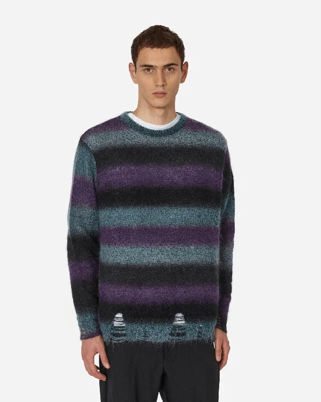 Men's Sweaters in Pastel ShadesStriped Mohair Oversized Sweater Midnight