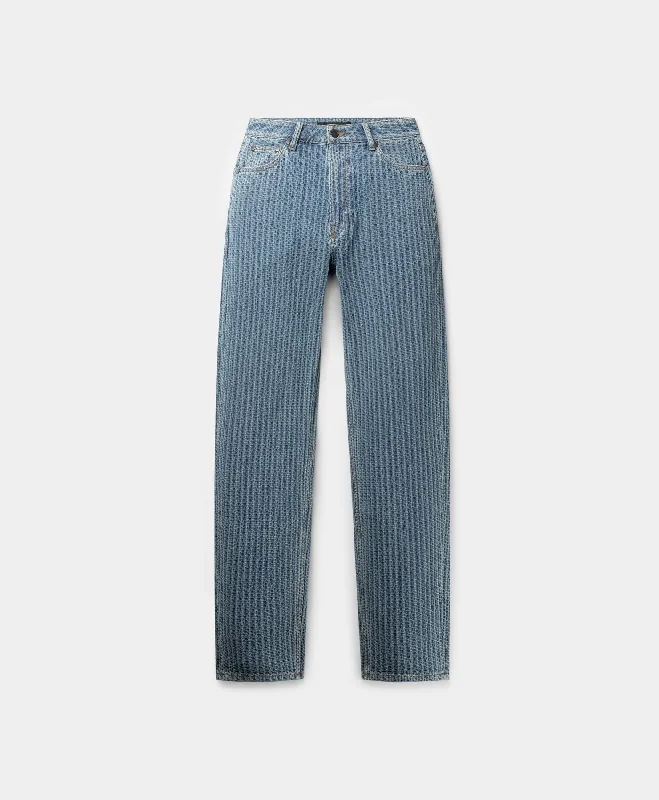 High-Quality Ripped Men's JeansLight Blue Straight Jeans