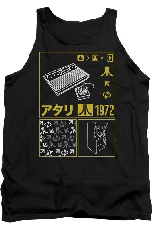 Men's Shirts with Abstract DesignsAtari Kanji Squares Adult Tank