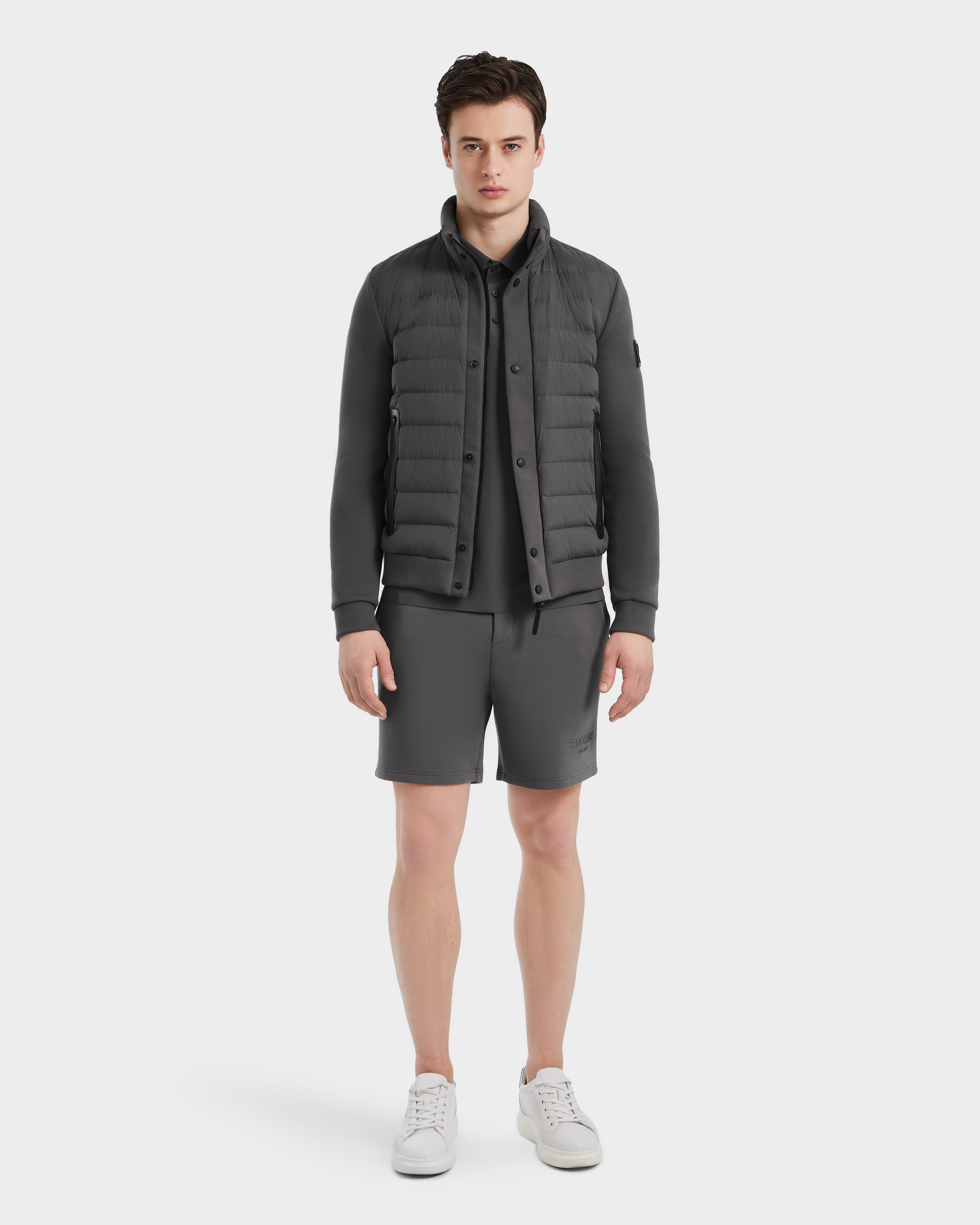 Stylish Men's Biker JacketsRAGAB - 6124577 Grey