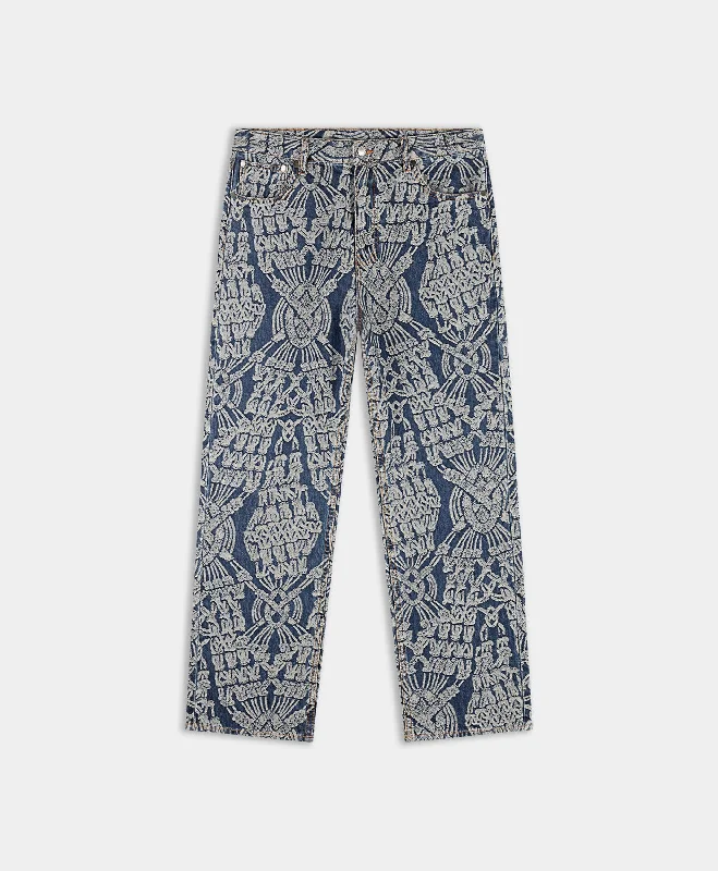Inexpensive Rip and Tear Men's JeansDark Blue Macrame Amba Jeans