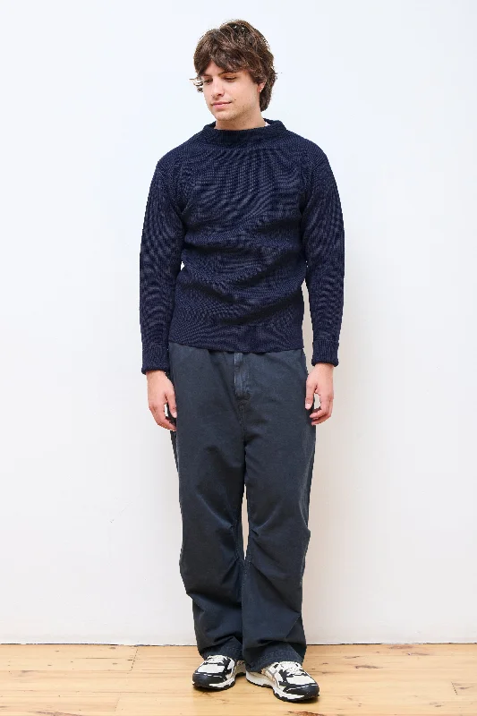 Men's Sweaters with Flat-Front DesignsSailor Crewneck Navy Blue