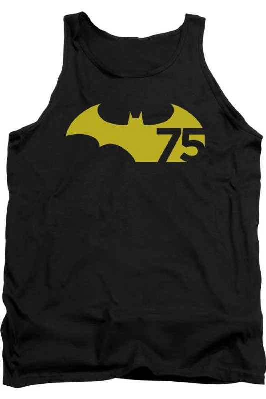 Men's Shirts with Rounded HemlinesBatman 75 Logo 2 Adult Tank Top