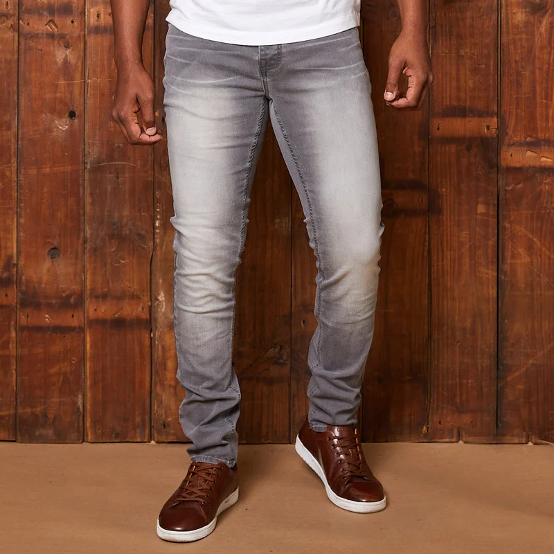 Inexpensive Men's JeansOkavango Super Slim Denim Light Grey Wash