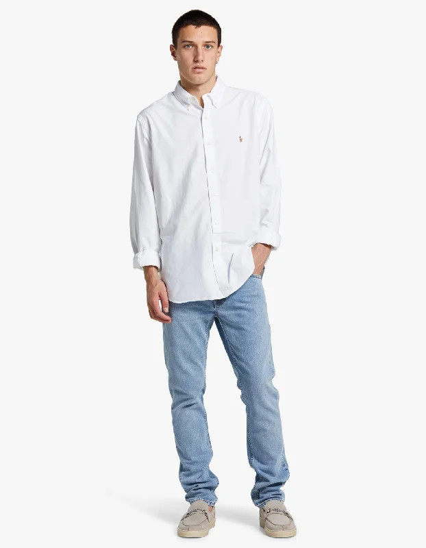 Men's Pants with Contrast Fabric PanelsCustom Fit Oxford Shirt - White