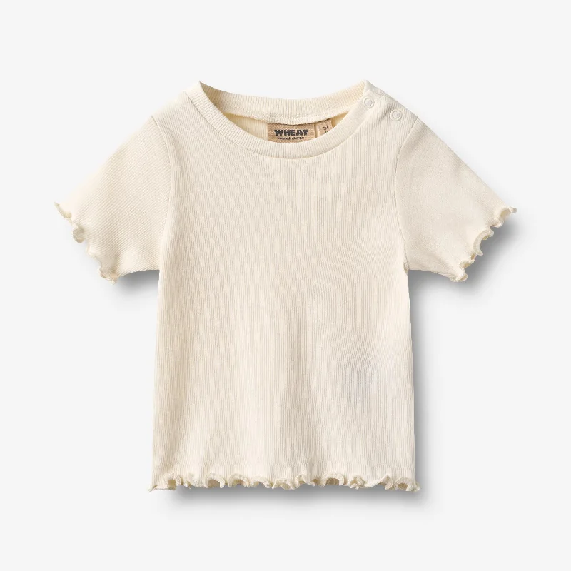 Men's Shirts with Tab CollarsRib T-shirt S/S Alicia - ivory