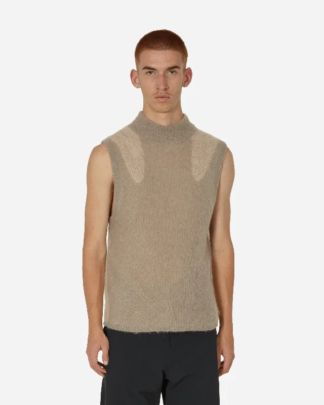 Men's Sweaters with Mock-Neck DesignsLiquid Vest Light Grey