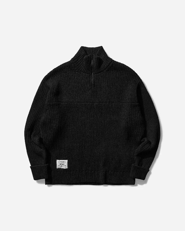 Men's Sweaters with Low-Neck DesignsMen's Sub Half-Zip Sweater Black