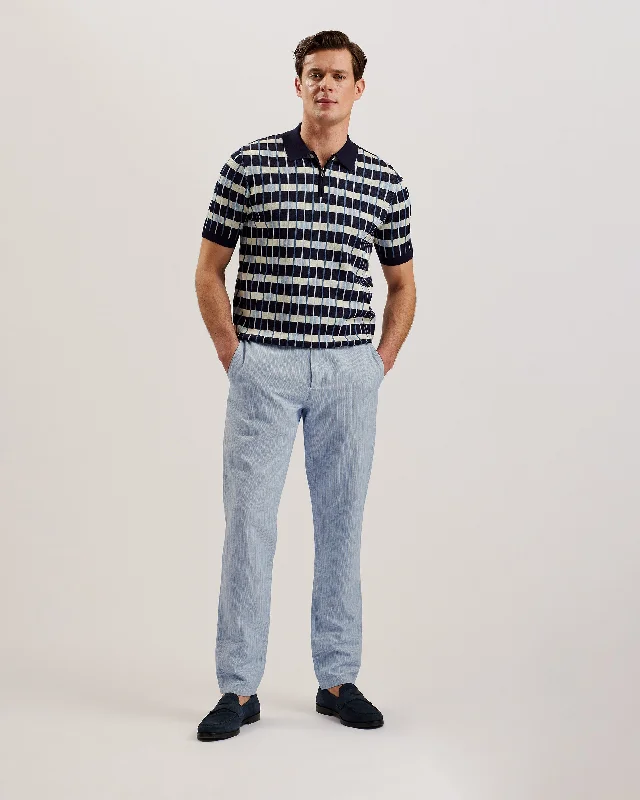 Men's Work Pants for Durability and ComfortHeyes Striped Regular Trouser Pl-Blue