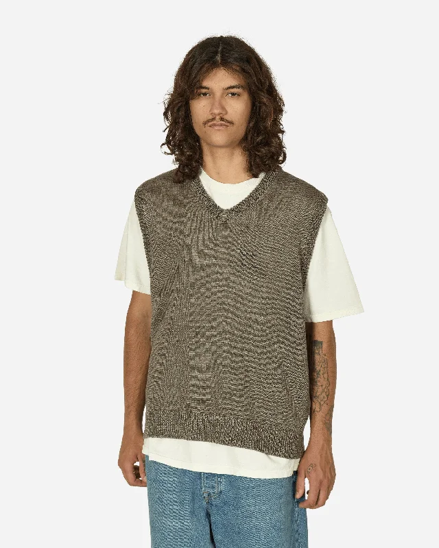 Stylish Men's Turtleneck SweatersLoose Knit Linen Vest Stone