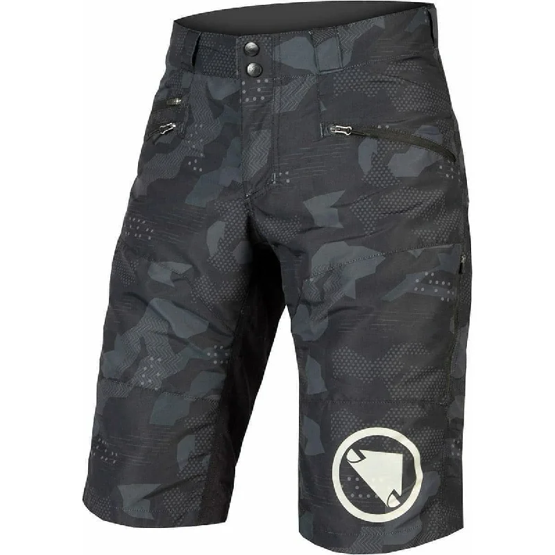 Men's Pants with Logo EmbossmentsEndura SingleTrack II Mens Baggy Cycling Shorts - Black Camo Men's Pants with Logo EmbossmentsEndura SingleTrack II Mens Baggy Cycling Shorts - Black Camo