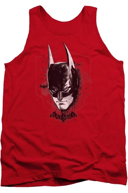 Men's Shirts with Graphic SleevesBatman Arkham Knight Ak Head Adult Tank Top