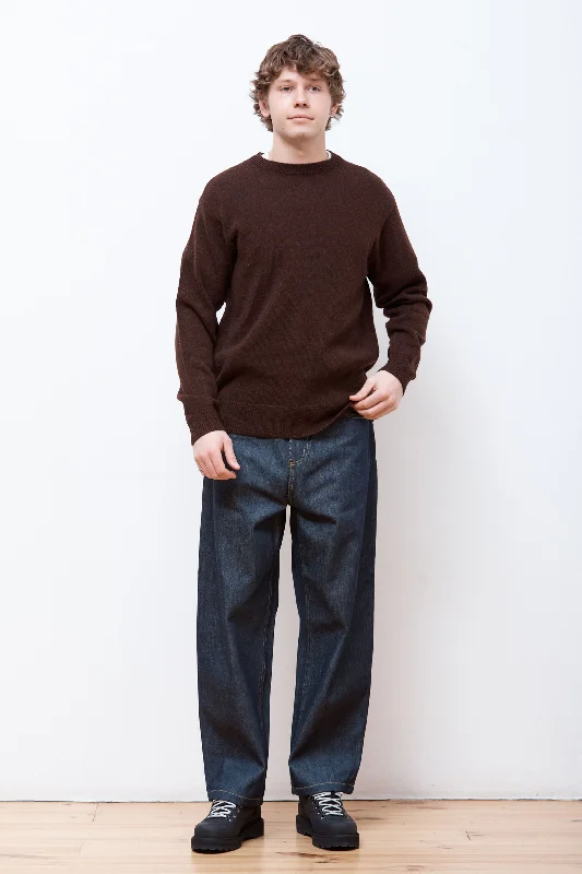 Essential Men's V-Neck SweatersShetland Wool Crew Espresso Heather