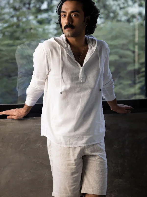 Men's Running Pants for ExerciseMen's White Cotton Linen Regular Fit Shirt