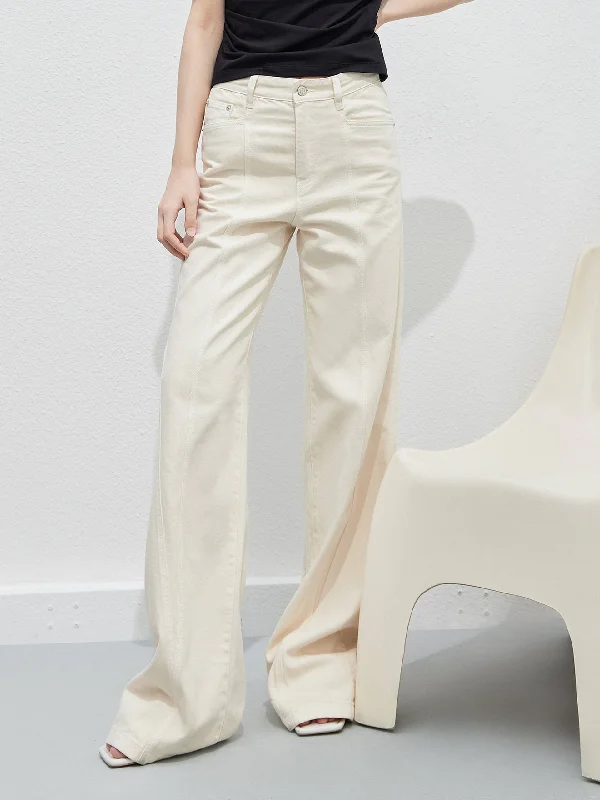 XL Men's JeansSeam Details Wide Leg Jeans