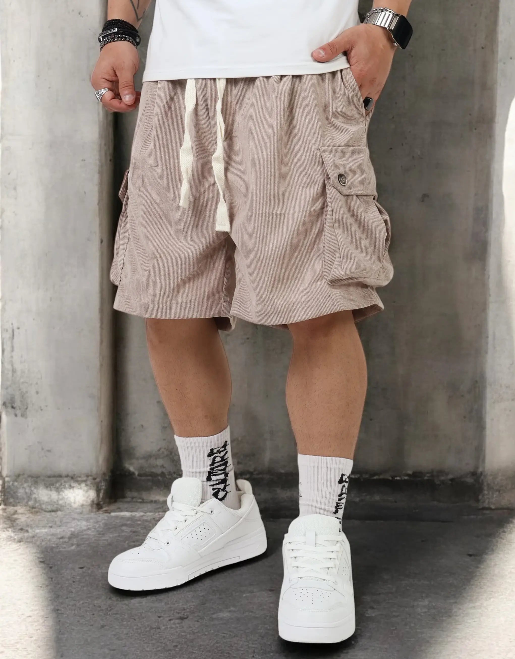 Comfortable Men's JoggersCorduroy Cargo Short
