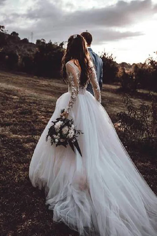 women's sustainable dressesRoycebridal Long Sleeve Boho See Through Wedding Dresses Lace Applique,MW268 women's sustainable dressesRoycebridal Long Sleeve Boho See Through Wedding Dresses Lace Applique,MW268