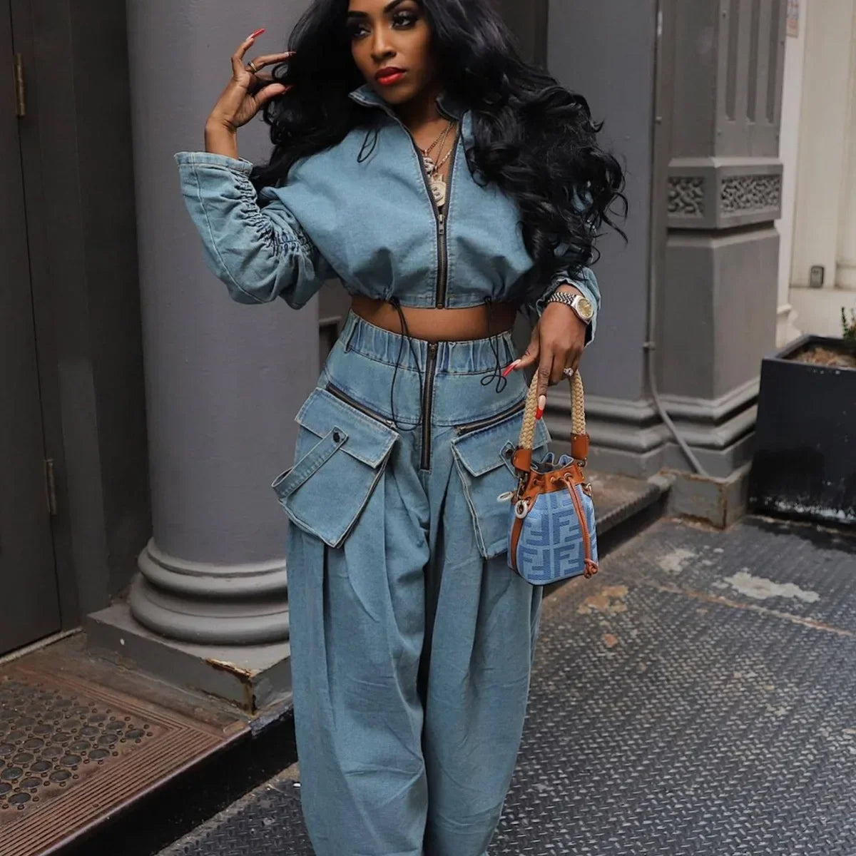 Men's Jeans Made in USAfashion retro women's casual wide leg loose heavy duty denim two-piece set for women two piece set women sexy club Men's Jeans Made in USAfashion retro women's casual wide leg loose heavy duty denim two-piece set for women two piece set women sexy club