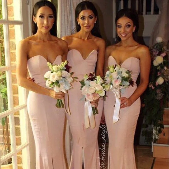 Long-Sleeve DressSimple Mermaid Sweet Heart Side Slit Long Wedding Bridesmaid Dresses, WG349 Long-Sleeve DressSimple Mermaid Sweet Heart Side Slit Long Wedding Bridesmaid Dresses, WG349