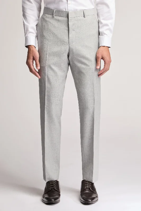 Breathable Men's Athletic ShortsLight Grey Sharkskin Trouser Lt-Grey