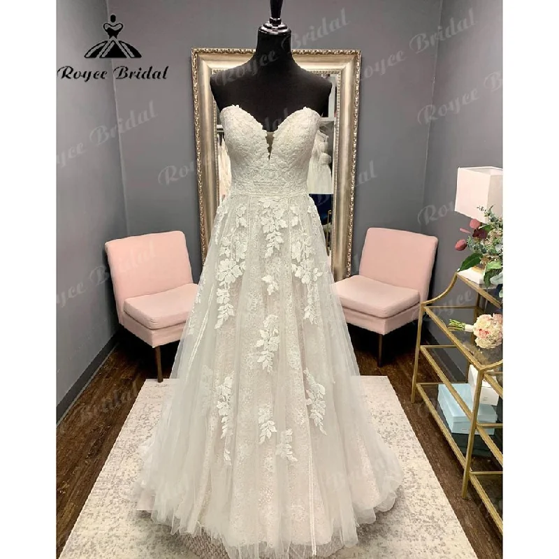 women's ruffle dressesRoycebridal Princess Lace Appliques A Line Boho Sweetheart Blush Pink Wedding Dress 2025 Vintage Wedding Bridal Gowns vestido de noiva Sexy women's ruffle dressesRoycebridal Princess Lace Appliques A Line Boho Sweetheart Blush Pink Wedding Dress 2025 Vintage Wedding Bridal Gowns vestido de noiva Sexy