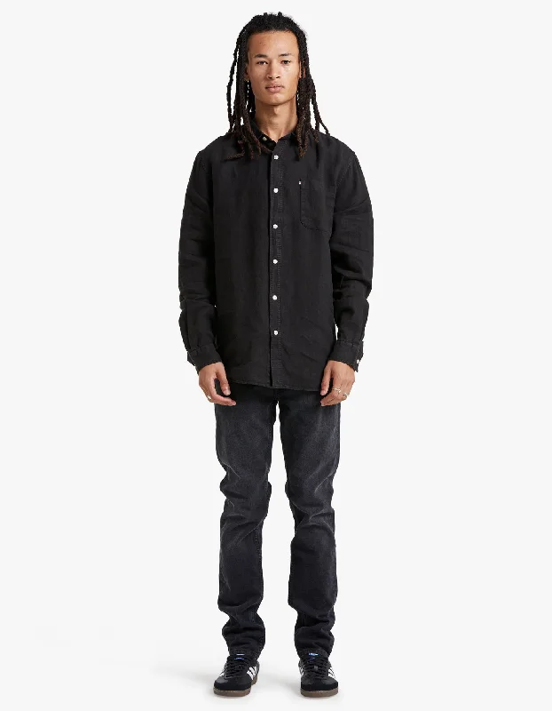 Men's Pants with Button-CuffsHampton Linen Shirt - Black