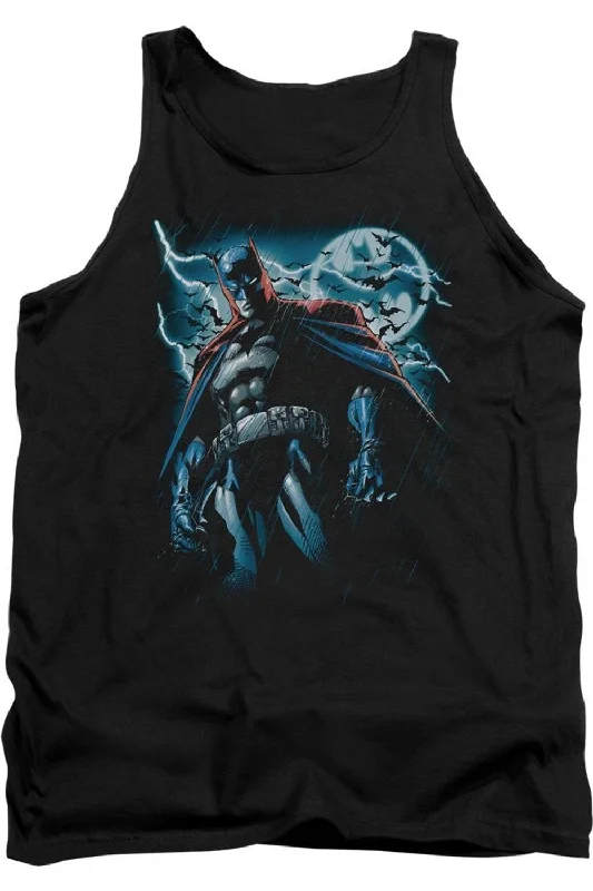 Men's Shirts with Embroidered DesignsBatman Stormy Knight Adult Tank Top