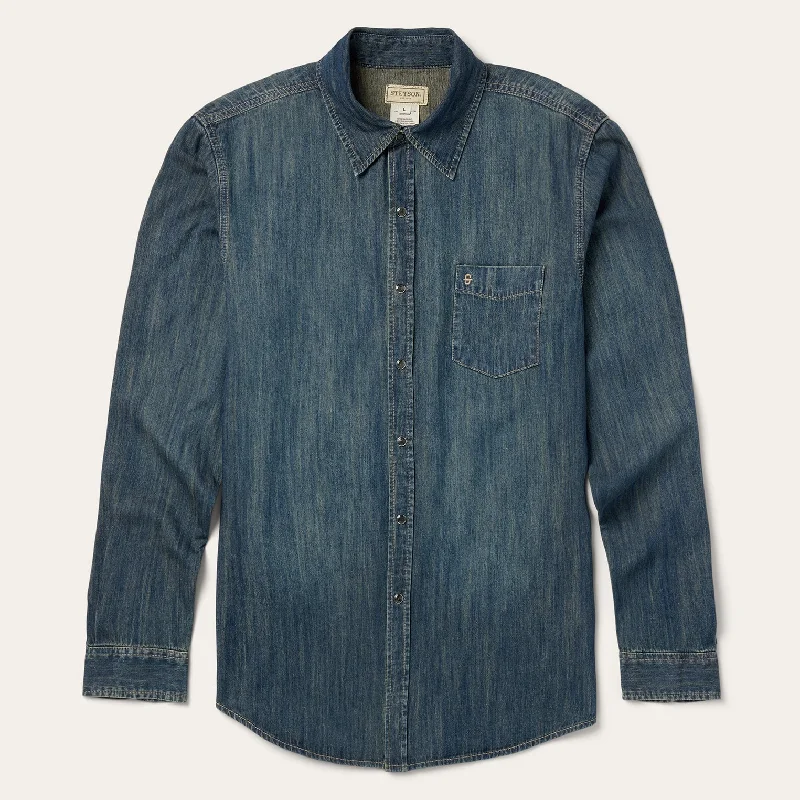 Oversized Relaxed-Fit Men's JeansDark Denim Western Shirt