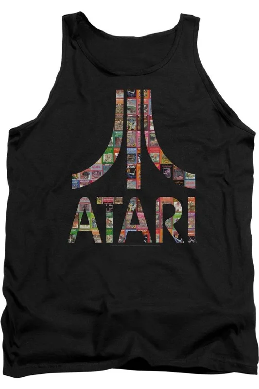 Men's Shirts with Tab CollarsAtari Box Art Adult Tank