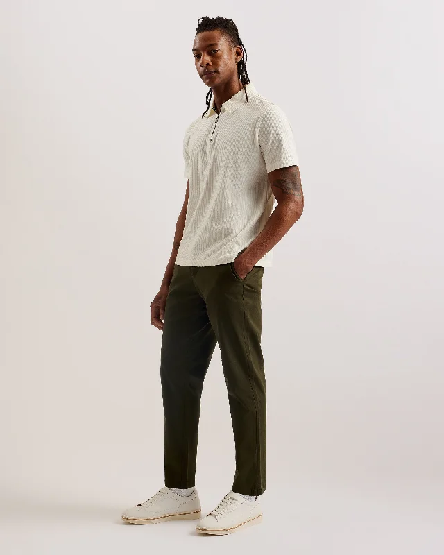 Men's Pants with Water-Resistant FabricHaybrn Regular Fit Textured Chino Trouser Khaki