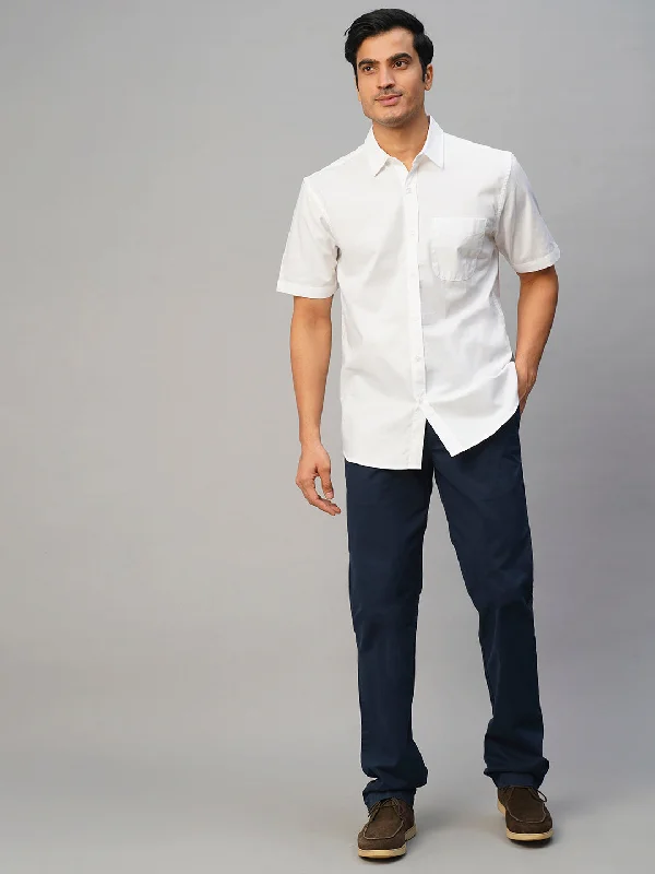 Men's Bike Shorts for CyclingMen's White Cotton Regular Fit Shirt