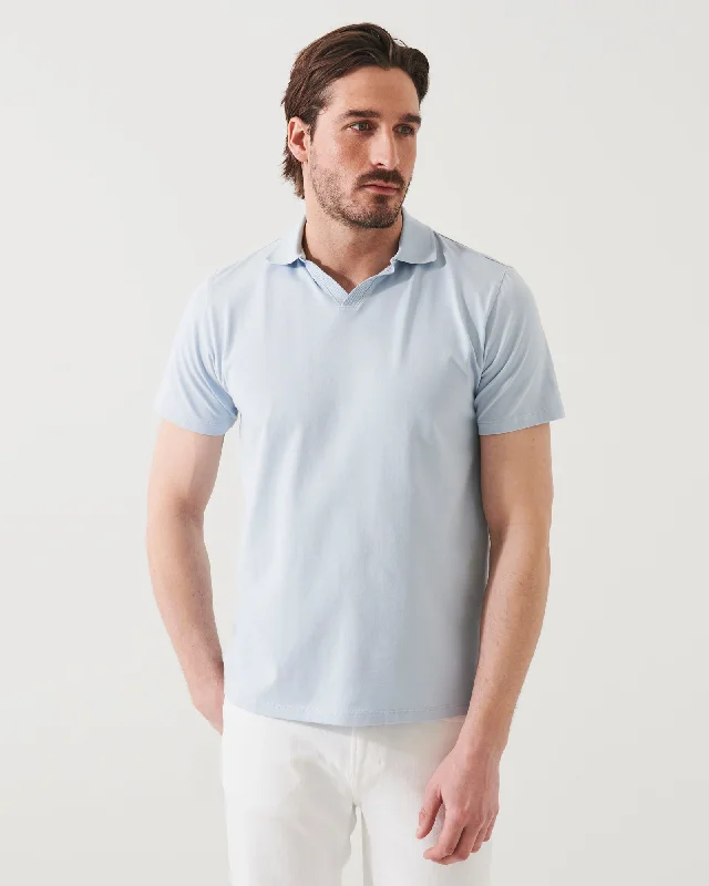 Men's Shirts with Single-Breasted DesignsPima Stretch Open Polo