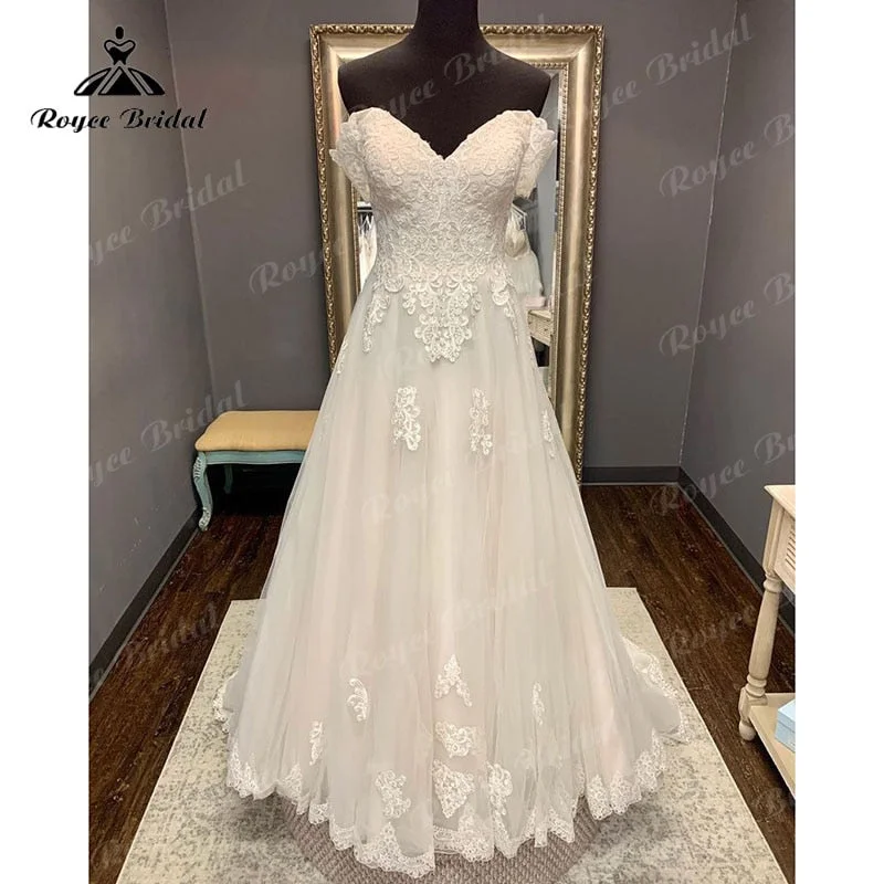 women's spaghetti strap dressesRoycebridal Cap Sleeve Sweep Train V Neck Lace Appliques Wedding Dress Off the Shoulder Sweep Train 2025 Civil Bridal Boho Wedding Gowns women's spaghetti strap dressesRoycebridal Cap Sleeve Sweep Train V Neck Lace Appliques Wedding Dress Off the Shoulder Sweep Train 2025 Civil Bridal Boho Wedding Gowns