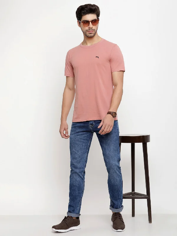 Men's Shirts with Hidden PocketsJUMP USA Unisex Solid Round Neck Cotton T-shirt