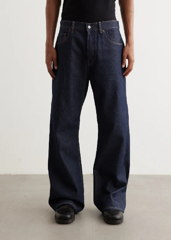 Classic Blue Men's Jeans2021M New Raw Jeans