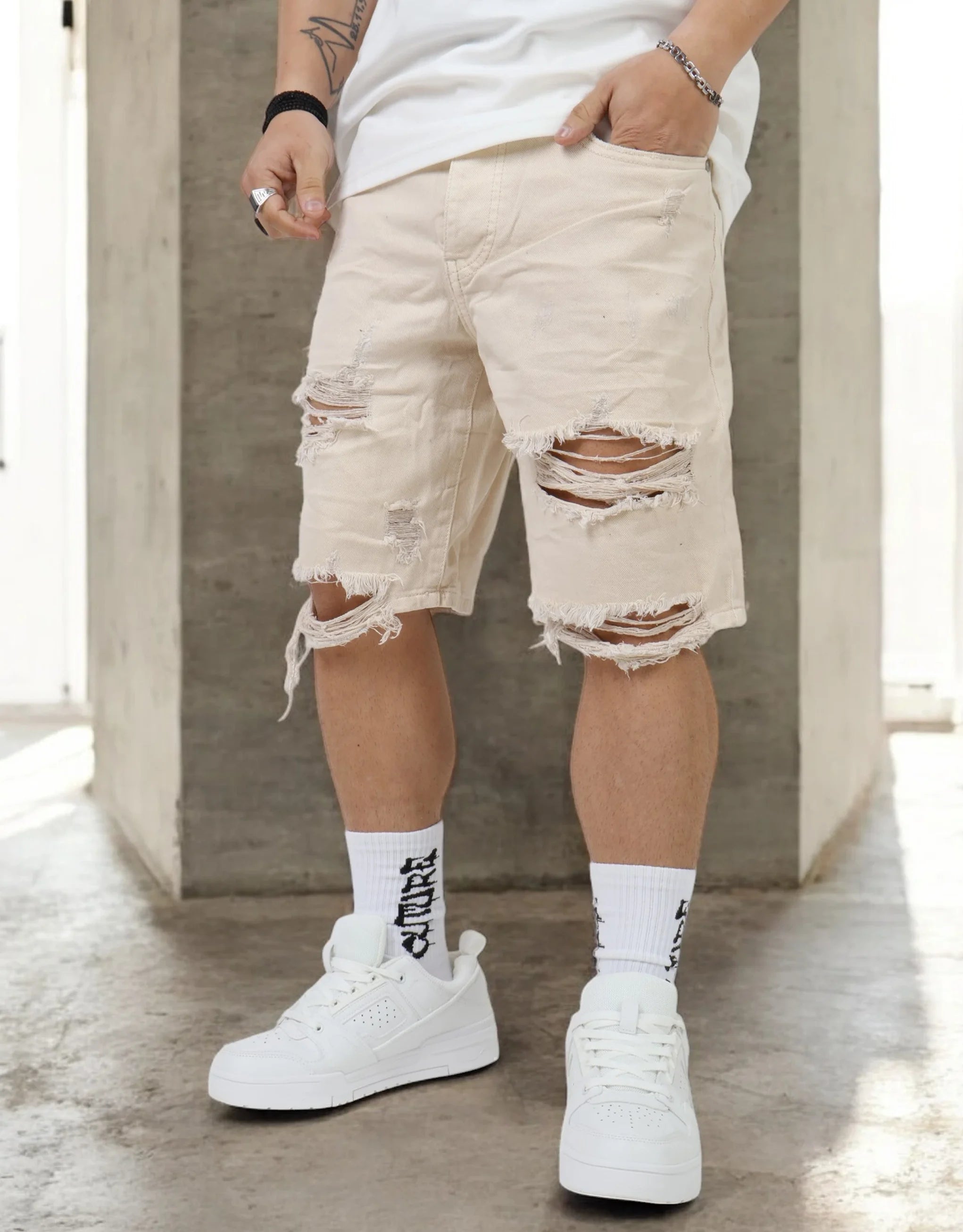 Men's Patterned Pants with Animal PrintsDenim Short