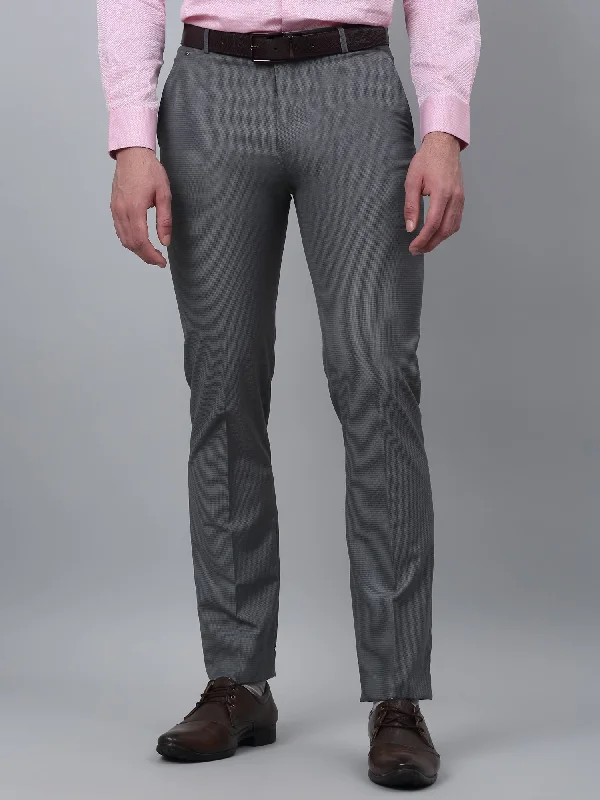 Classic Men's JeansMen's Formal Flat front Grey Houndstooth Trousers