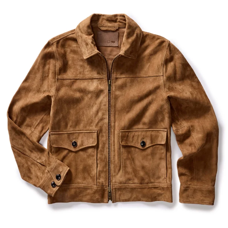 Men's Coats with Adjustable HemsThe James Jacket in Vintage Tan Suede