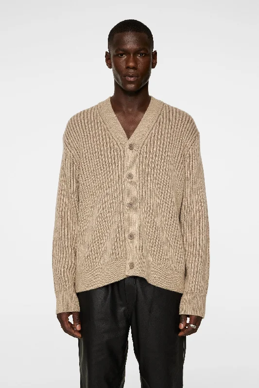 Men's Sweaters for Outdoor ActivitiesTwin Plated Knit Cardigan