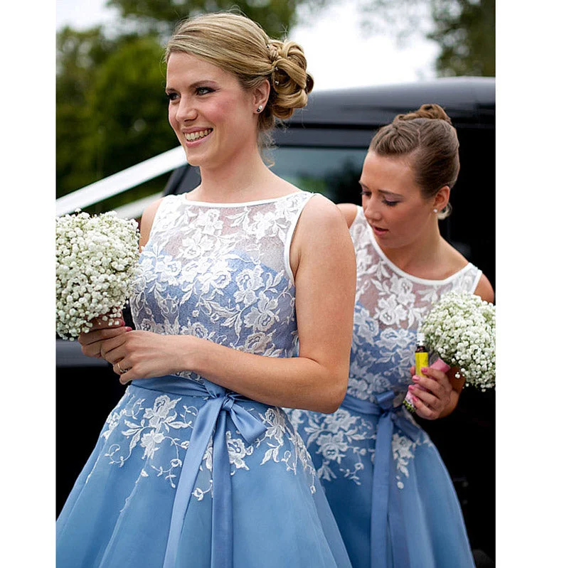 women's flowy dressesWhite and Blue Bridesmaid Dresses Women Short Wedding Party Gown Girls Maid of honor dress women's flowy dressesWhite and Blue Bridesmaid Dresses Women Short Wedding Party Gown Girls Maid of honor dress