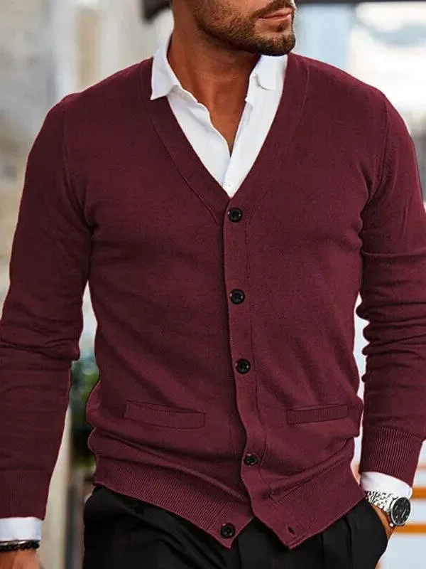 Classic Men's Wool SweatersV-Neck Men Cardigan Sweater