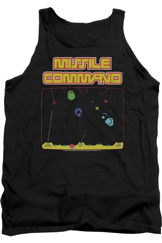 Men's Shirts with Patchwork SleevesAtari Missle Screen Adult Tank