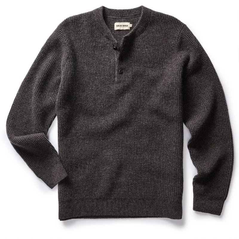 Men's Sweaters with Embroidered DesignsThe Sidecountry Sweater in Heather Coffee Merino Waffle